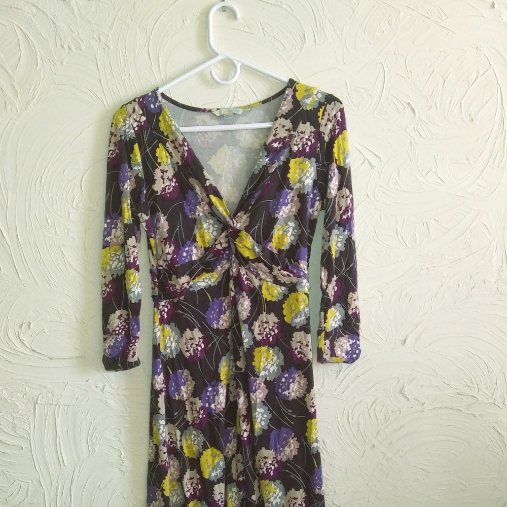 Boden Flowered 3/4 sleeve midi sz US 8L